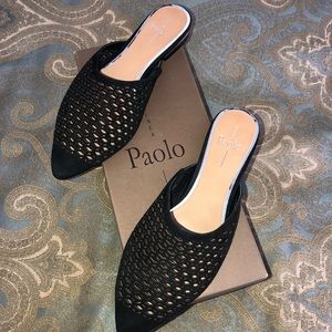 LINEA PAOLO Daisy Black Suede Mule